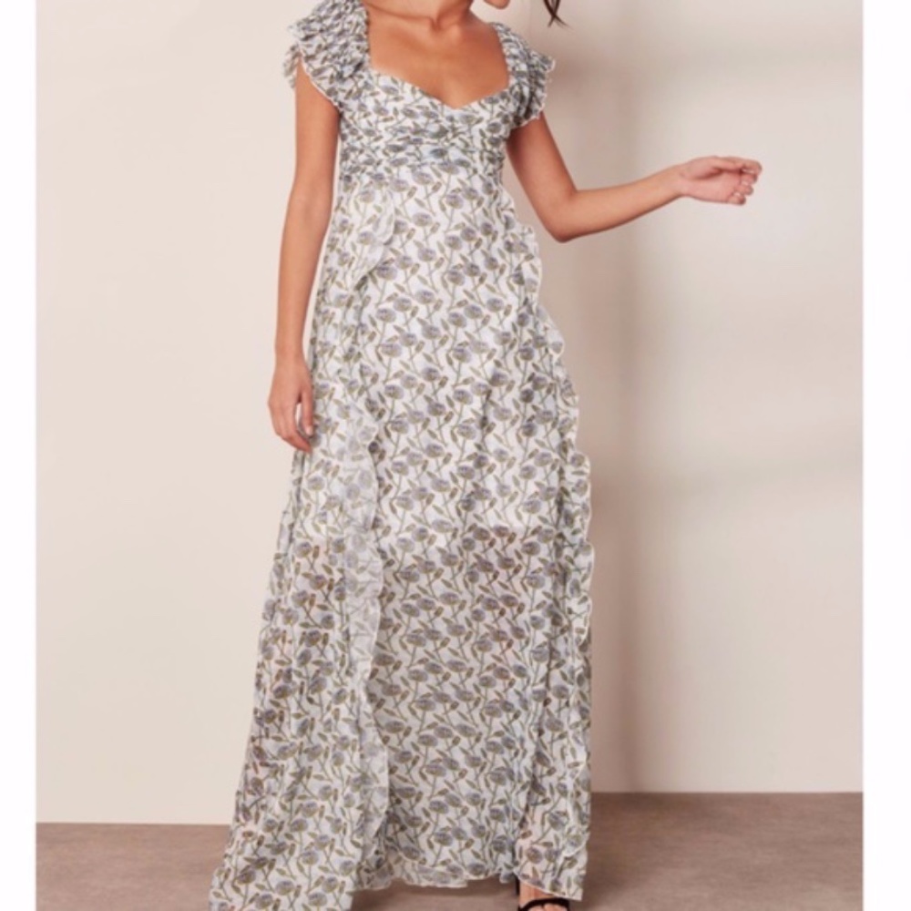 Foxiedox Printed Bardot Maxi Dress Size S - Picture 3 of 16